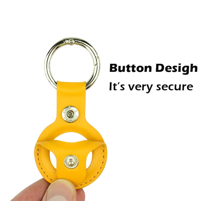Para Airtag Tracker Locator Funda protectora de piel sintética