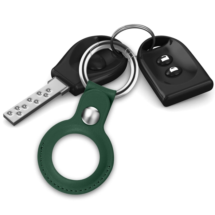 Para Airtag Tracker Locator Funda protectora de piel sintética