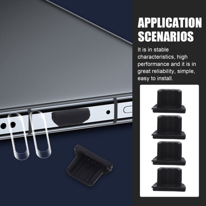 Enchufe universal micro del puerto de carga del silicón del poder del enchufe del polvo del teléfono celular del USB, Micro USB (Black), Micro USB (Transparent)