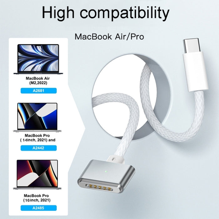 Para Macbook Air/Pro Series Type-C a Magsafe 3 Cable magnético trenzado, 2m
