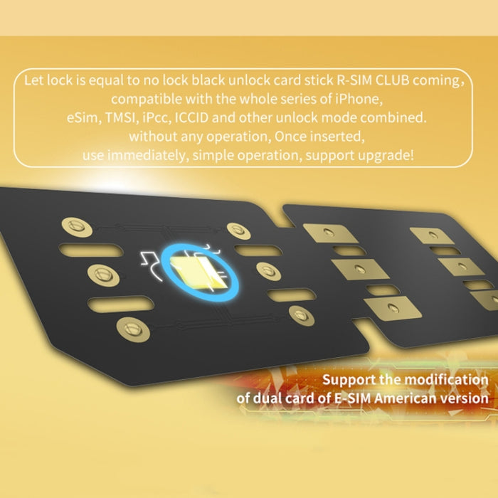 Tarjeta de desbloqueo R-SIM18 CLUB integra TMSI / eSIM / ICCID / IPCC para el sistema iOS16, R-SIM18 CLUB
