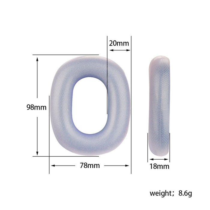 Para auriculares AirPods Max, pieza de repuesto para tapa de oreja, Ear Cap Cover (Transparent Black), Ear Cap Cover (Transparent), Ear Cap Cover (Transparent Purple)