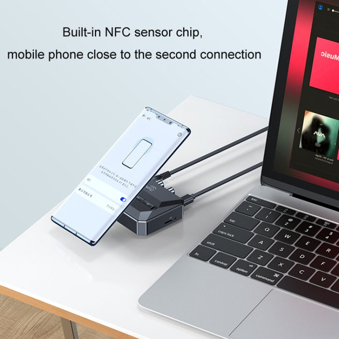 Receptor Bluetooth 5.3 Función NFC Amplificador estéreo a adaptador inalámbrico, T59