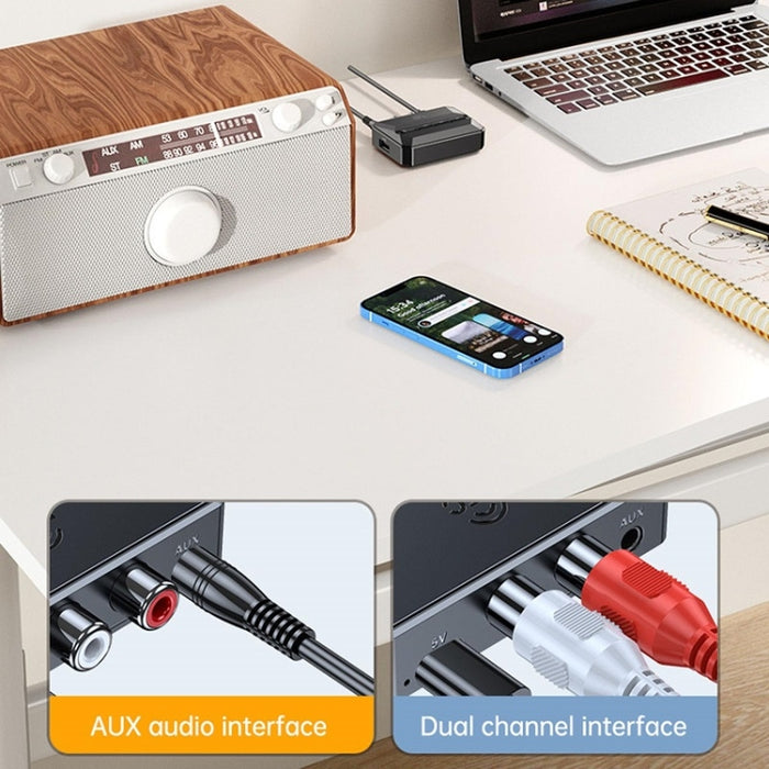 Receptor Bluetooth 5.3 Función NFC Amplificador estéreo a adaptador inalámbrico, T59