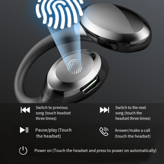 Auriculares inalámbricos con gancho para la oreja Auriculares deportivos con control táctil impermeables OWS
