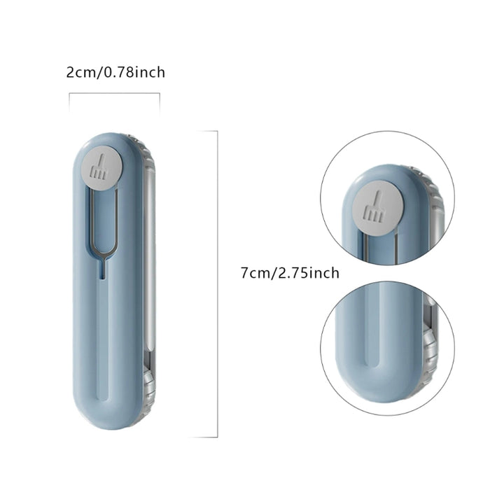 Artefacto de limpieza de auriculares Bluetooth, herramienta de eliminación de polvo para teléfono, cepillo de limpieza multifunción, Sky Blue, Grey