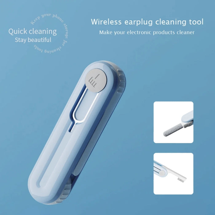 Artefacto de limpieza de auriculares Bluetooth, herramienta de eliminación de polvo para teléfono, cepillo de limpieza multifunción, Sky Blue, Grey