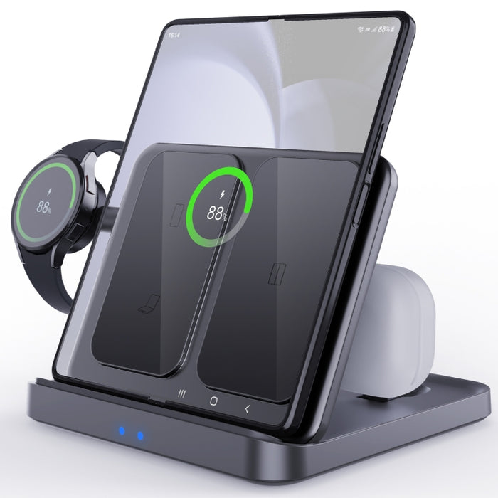 Cargador inalámbrico 3 en 1 para auriculares y relojes inteligentes Samsung Galaxy Z Fold para teléfonos móviles, F16A