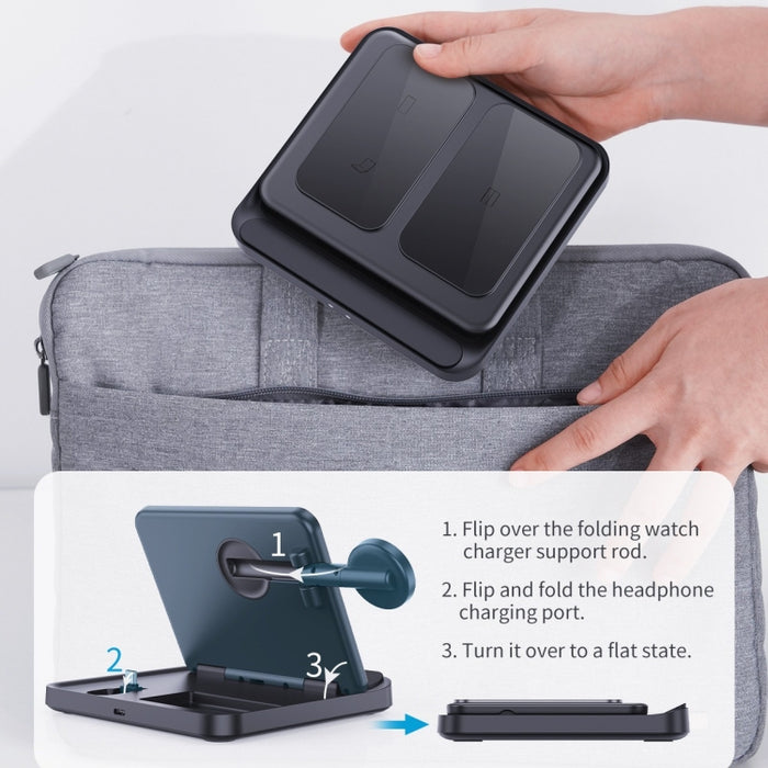 Cargador inalámbrico 3 en 1 para auriculares y relojes inteligentes Samsung Galaxy Z Fold para teléfonos móviles, F16A