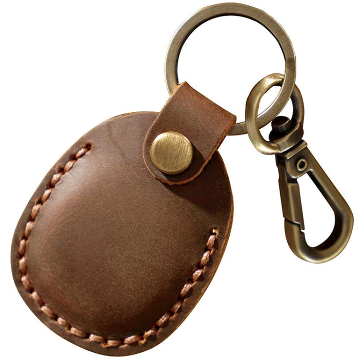 Para tarjeta de acceso a funda de cuero AirTag Locator con llavero