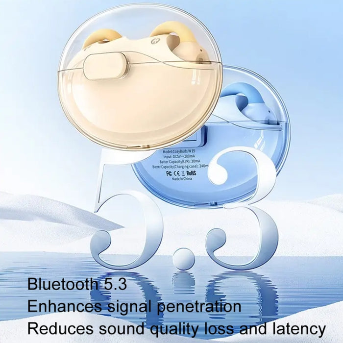 REMAX CozyBuds W15 Auricular inalámbrico Bluetooth con clip de oreja transparente OWS Auricular deportivo, W15