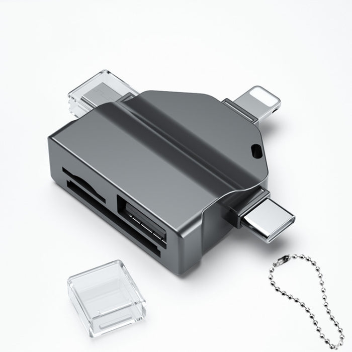 Lector de tarjetas OTG multifunción 7 en 1 para iPhone / teléfono Android / Huawei / portátiles, PF-70 Black, PF-70  Silver Gray