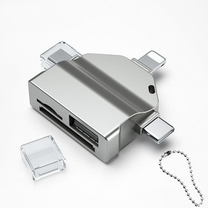 Lector de tarjetas OTG multifunción 7 en 1 para iPhone / teléfono Android / Huawei / portátiles, PF-70 Black, PF-70  Silver Gray