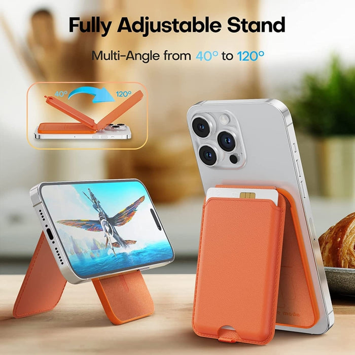 Para iPhone 15/14/13 Tarjetero magnético con soporte ajustable