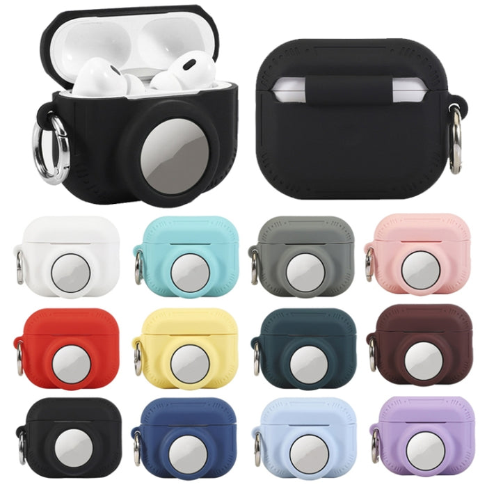 Para AirPods Pro 2 / Airtag 2 en 1 Funda protectora anticaída de silicona todo incluido