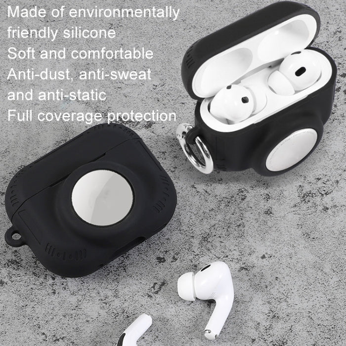 Para AirPods Pro 2 / Airtag 2 en 1 Funda protectora anticaída de silicona todo incluido