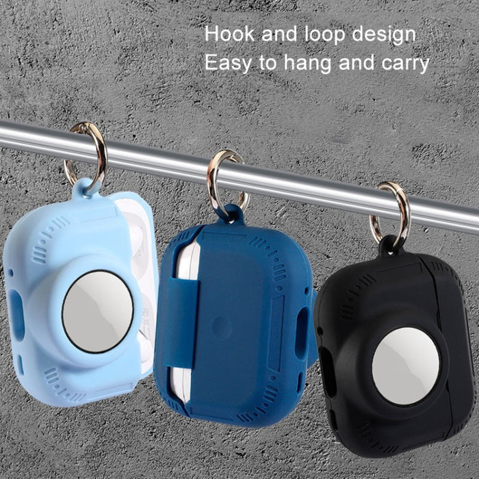 Para AirPods Pro 2 / Airtag 2 en 1 Funda protectora anticaída de silicona todo incluido