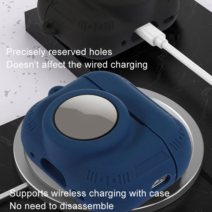 Para AirPods Pro 2 / Airtag 2 en 1 Funda protectora anticaída de silicona todo incluido