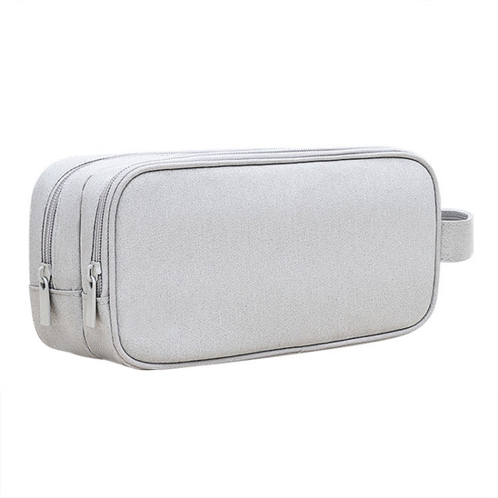 SM09 Bolsa de almacenamiento de accesorios digitales de gran capacidad y doble capa, Gray, Black, Navy Blue, Dark Gray