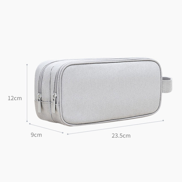 SM09 Bolsa de almacenamiento de accesorios digitales de gran capacidad y doble capa, Gray, Black, Navy Blue, Dark Gray