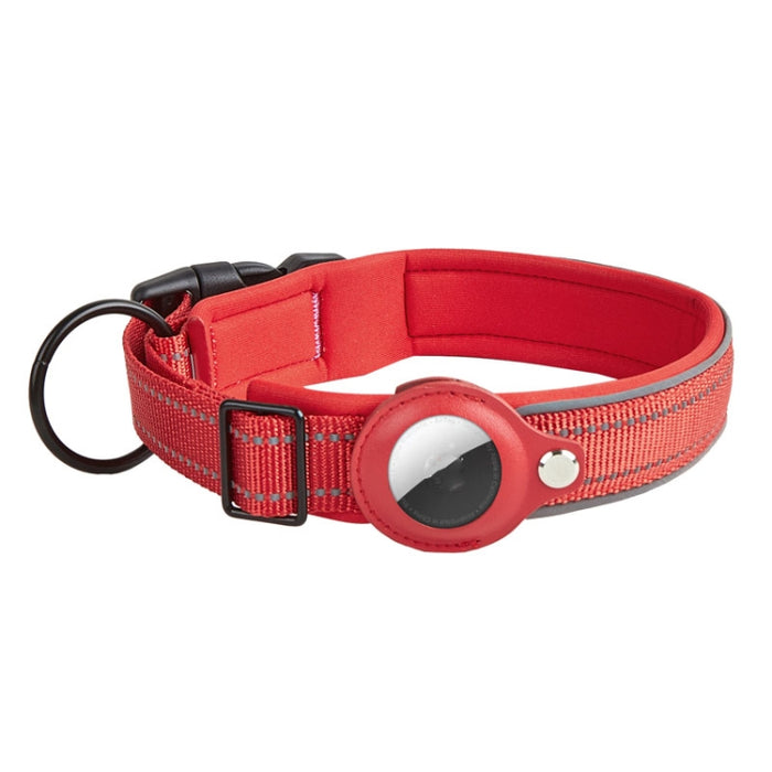 Para AirTag Tracker Collar de perro Forro de neopreno Collar reflectante para mascotas, S, M, L, XL