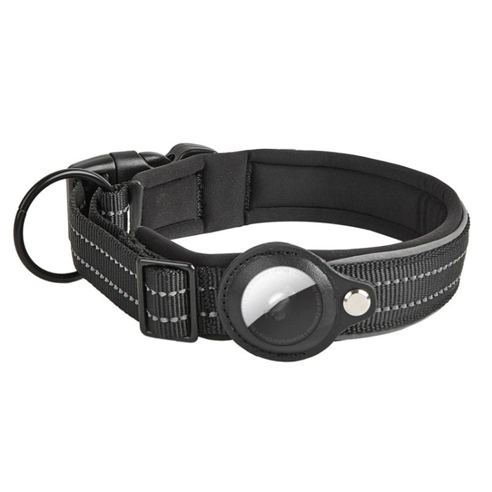 Para AirTag Tracker Collar de perro Forro de neopreno Collar reflectante para mascotas, S, M, L, XL