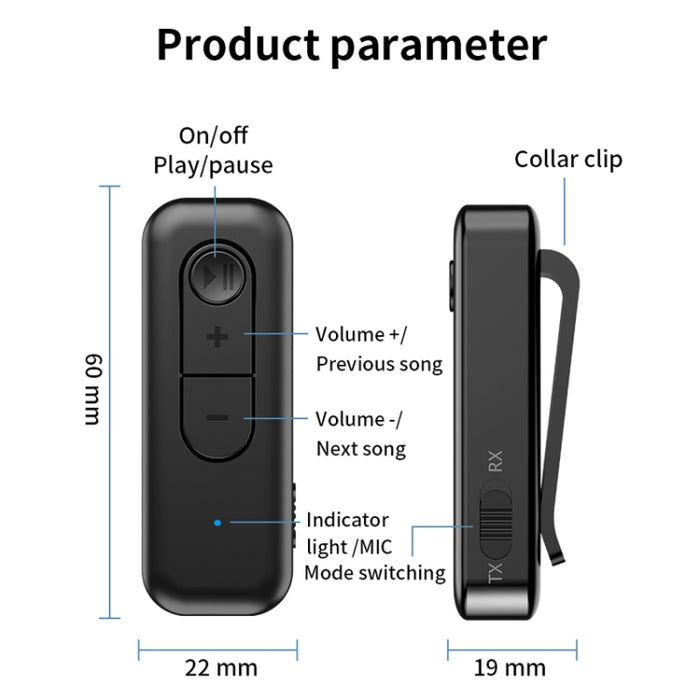 2 en 1 AUX Bluetooth 5.3 Receptor Transmisor Adaptador de audio USB, C28