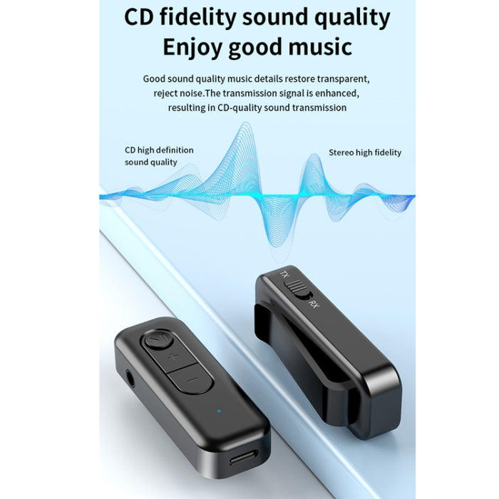 2 en 1 AUX Bluetooth 5.3 Receptor Transmisor Adaptador de audio USB, C28