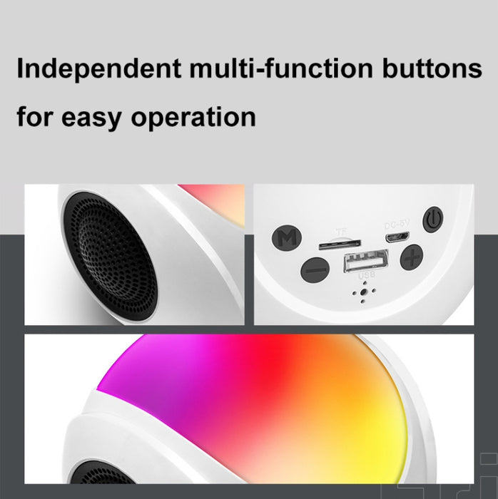 SY-688 TWS RGB Luz colorida Mini tarjeta Altavoz Bluetooth, SY-688 White
