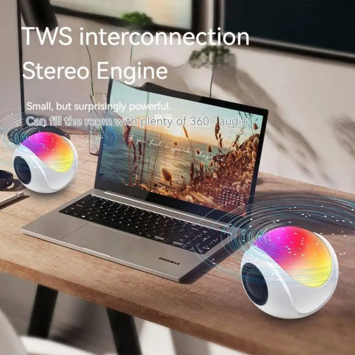 SY-688 TWS RGB Luz colorida Mini tarjeta Altavoz Bluetooth, SY-688 White