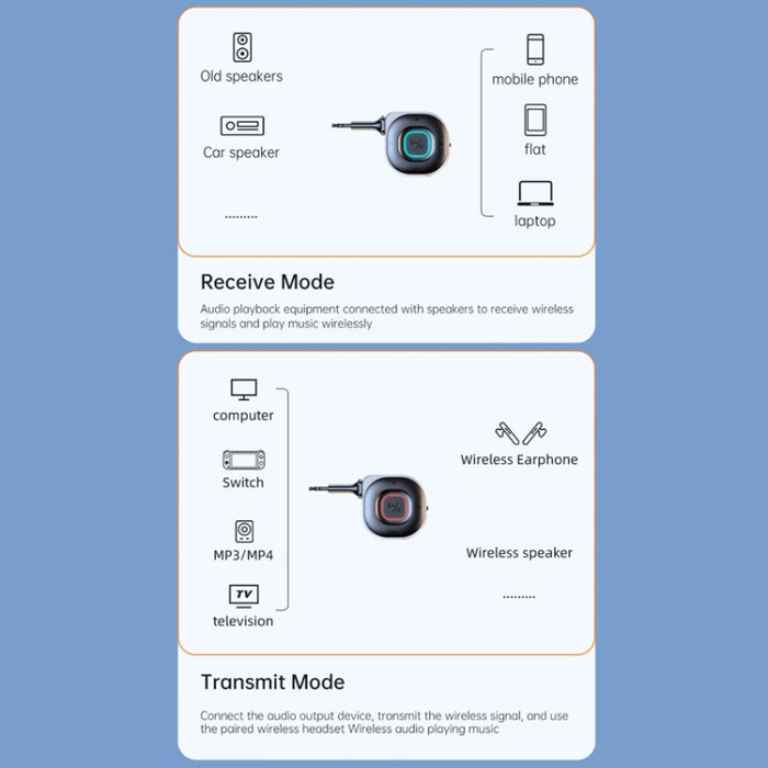 Transmisor receptor de audio AUX Bluetooth 5.3 para coche, C79