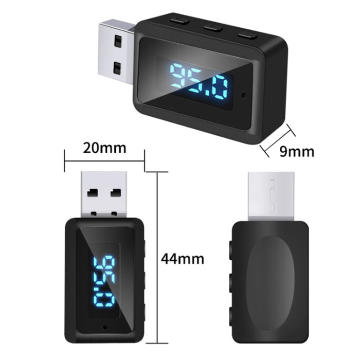 Receptor y transmisor de audio Bluetooth 5.3 T60 para radio de coche, receptor USB FM y Bluetooth, T60 2 in 1