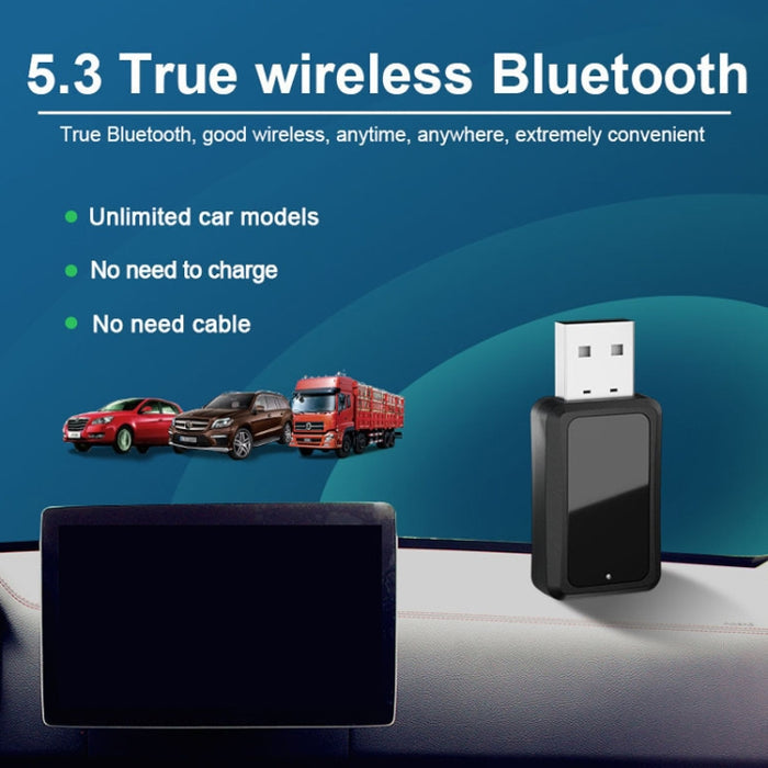 Receptor y transmisor de audio Bluetooth 5.3 T60 para radio de coche, receptor USB FM y Bluetooth, T60 2 in 1