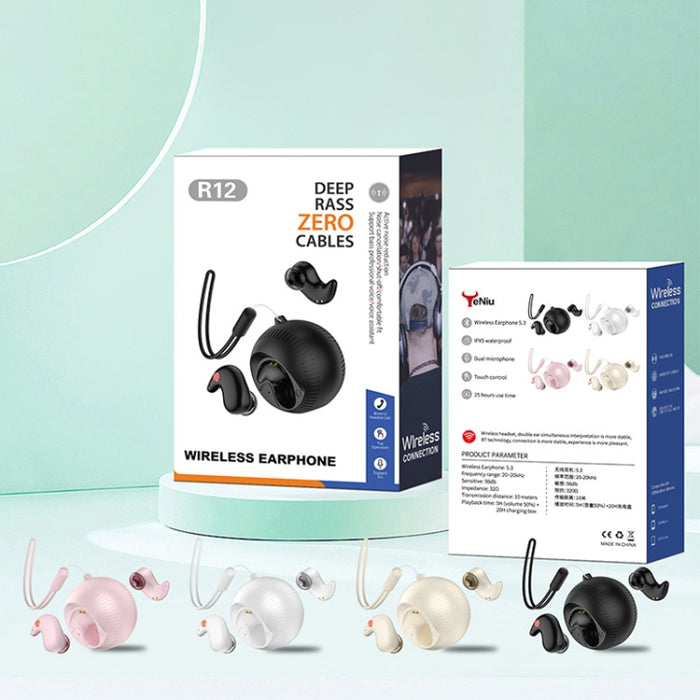 Auriculares intrauditivos Bluetooth estéreo con bola de coco pequeña y compartimento de carga