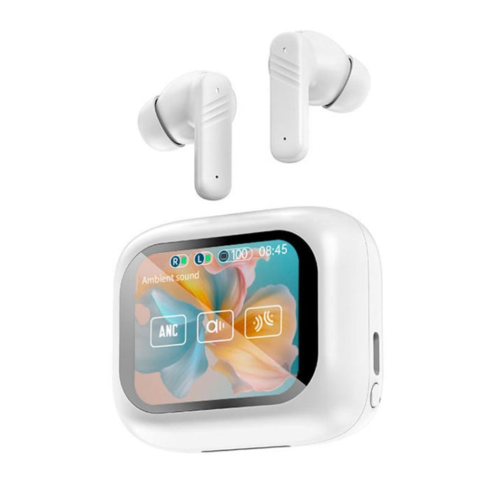 Auriculares inalámbricos Bluetooth con reducción de ruido dual ANC+ENC y pantalla táctil a todo color LX-10