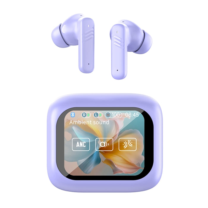 Auriculares inalámbricos Bluetooth con reducción de ruido dual ANC+ENC y pantalla táctil a todo color LX-10