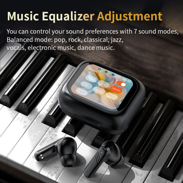 Auriculares inalámbricos Bluetooth con reducción de ruido dual ANC+ENC y pantalla táctil a todo color LX-10