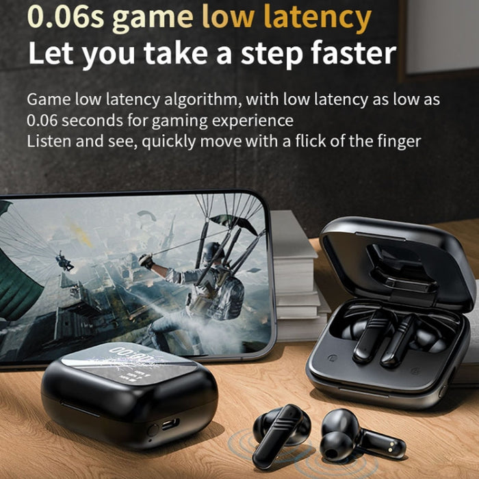 Auriculares inalámbricos Bluetooth con reducción de ruido dual ANC+ENC y pantalla táctil a todo color LX-10