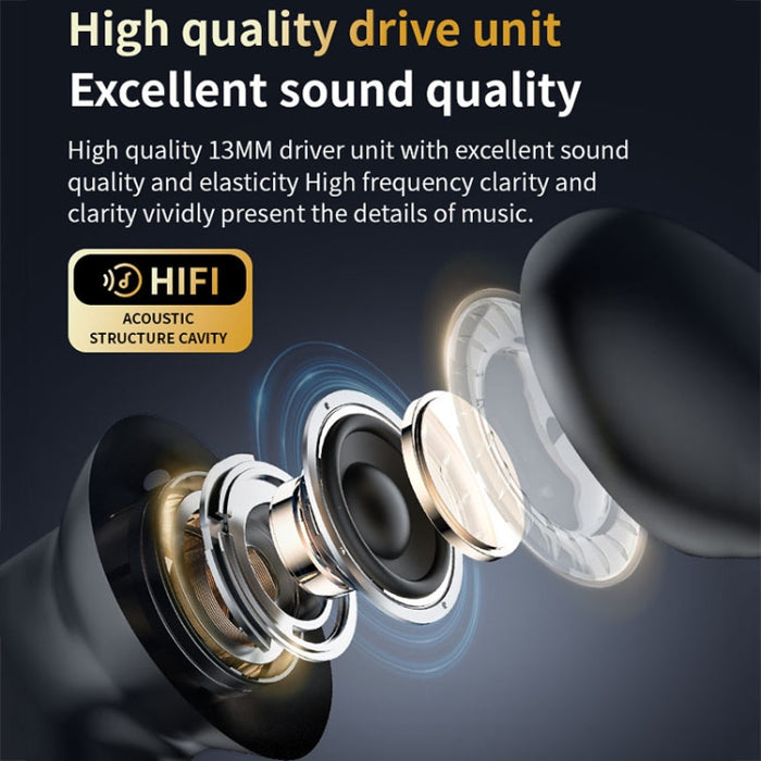 Auriculares inalámbricos Bluetooth con reducción de ruido dual ANC+ENC y pantalla táctil a todo color LX-10