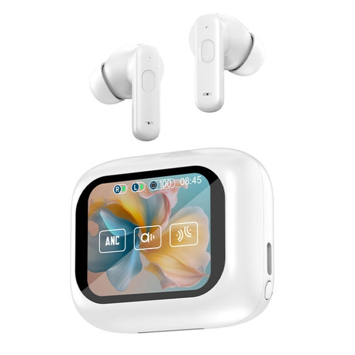 Auriculares Bluetooth inalámbricos con reducción de ruido ANC + ENC con pantalla táctil a todo color LY30