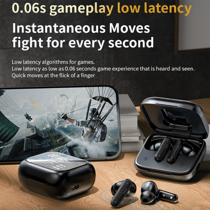 Auriculares Bluetooth inalámbricos con reducción de ruido ANC + ENC con pantalla táctil a todo color LY30