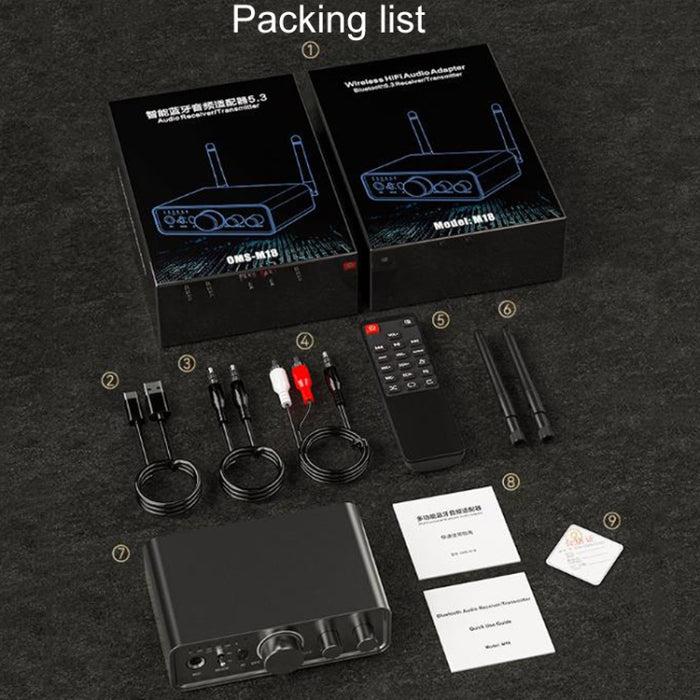 Adaptador Bluetooth OMS-M18 Receptor de transmisión de audio sin pérdida Bluetooth 5.3, OMS-M18