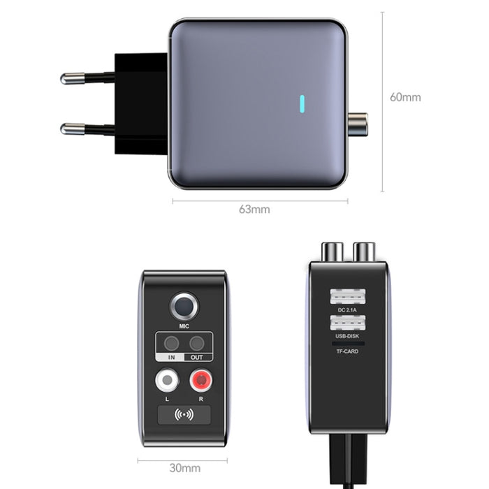 Adaptador Bluetooth 5.3 OMS-H6 Receptor y transmisor de audio inalámbrico Enchufe europeo, OMS-H6