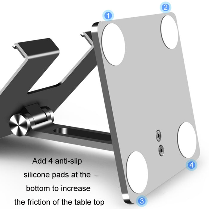 Soporte de tableta de aleación de aluminio Soporte de escritorio plegable para teléfono móvil, MT134