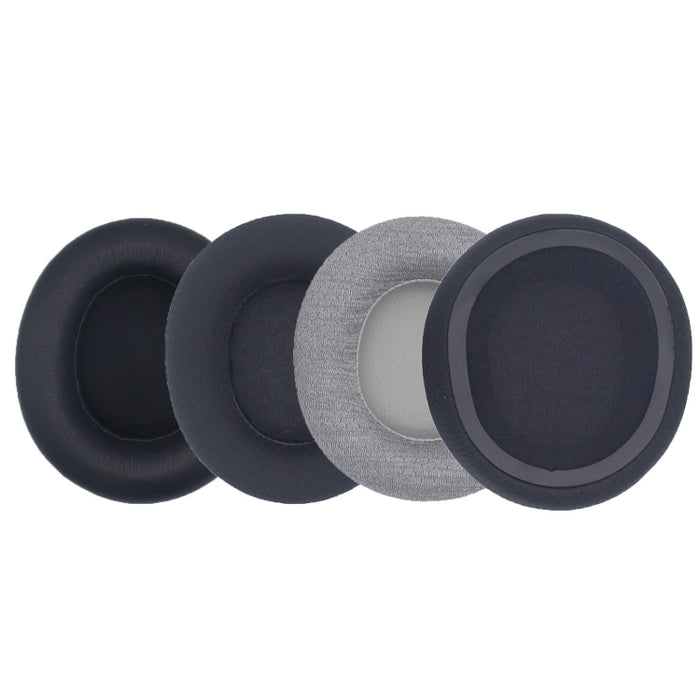1 par de fundas de esponja para auriculares con cable SteelSeries Arctis Nova 3/5/7/Pro, Black Leather, Black Pattern, Gray Net