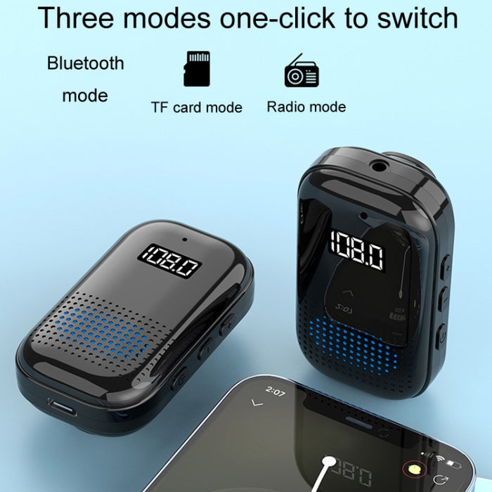 Receptor de audio Bluetooth multifuncional con clip y radio FM enchufable
