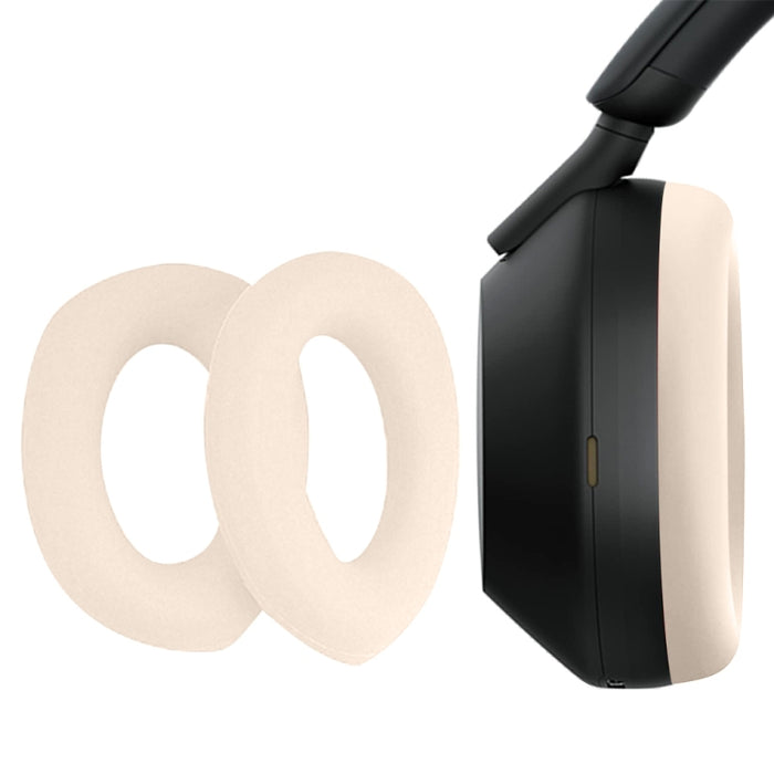 1 par de protectores de oídos de esponja de cuero para auriculares Sony WH-1000XM5, Black, White, Red, Beige, Dark Blue