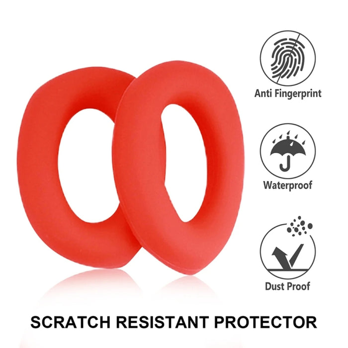 1 par de protectores de oídos de esponja de cuero para auriculares Sony WH-1000XM5, Black, White, Red, Beige, Dark Blue