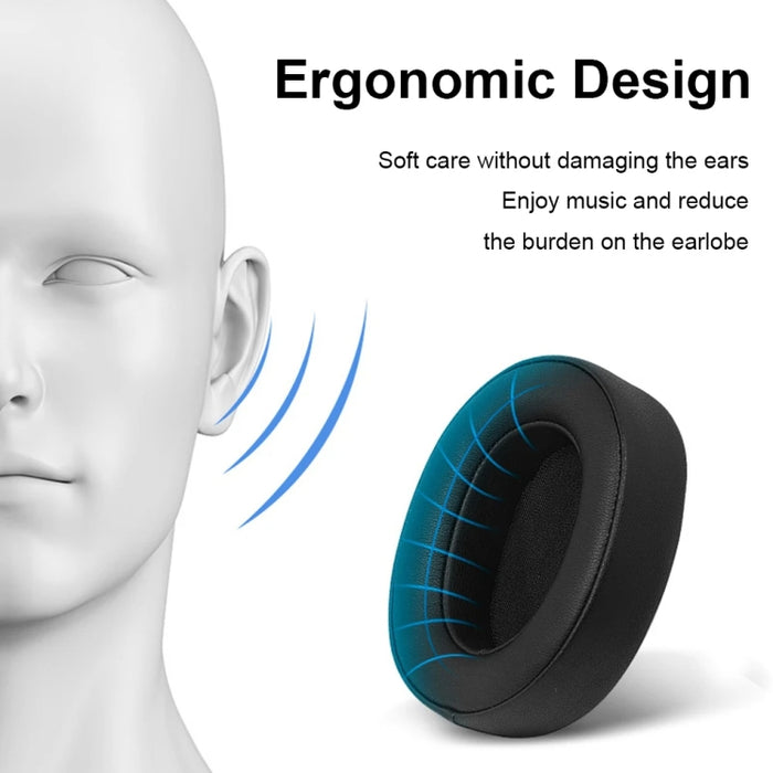 1 par de protectores de oídos de esponja de cuero para auriculares Sony WH-1000XM5, Black, White, Red, Beige, Dark Blue