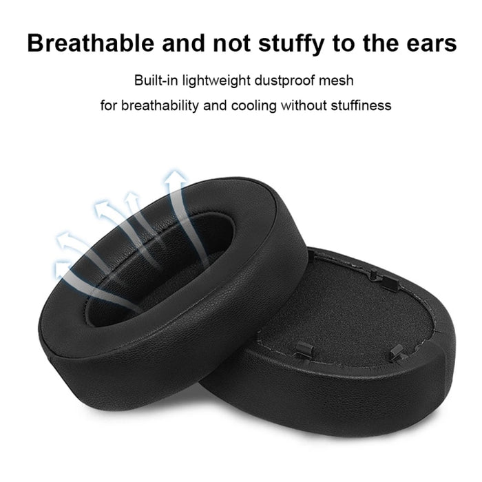 1 par de protectores de oídos de esponja de cuero para auriculares Sony WH-1000XM5, Black, White, Red, Beige, Dark Blue